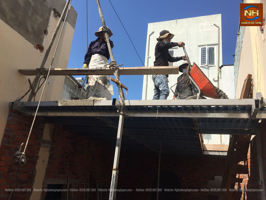 Công tác cải tạo nâng tầng nhà phố cho khách hàng tại quận Cẩm Lệ