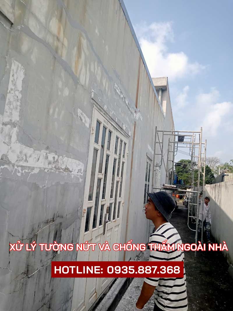 Thi công cải tạo chống thấm tường cho công trình anh Quý tại Thanh Khê, Đà Nẵng
