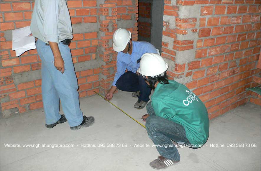 Tường được xây phải đảm bảo các chỉ tiêu về chất lượng, sàn bê tông phải được vệ sinh sạch sẽ, khô ráo